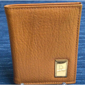 Ambassador Design Leather Bi-fold Wallet Letter R Front Monogram ~877A